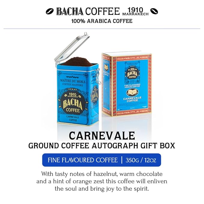 Bacha Coffee | Carnevale Fine Flavoured Coffee, Autograph Collection, 100% Arabica Specialty Coffee, Ground Beans, Medium Roast, 350g & 100% Natural Unbleached Wood Fibre Paper Filters, Large Bundle