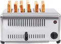 6 Slot Commercial Toaster - 6 Slice Wide Slot Stainless Steel Toaster for Restaurant and Home Kitchen, One-Piece Molding Process (1680W 110V)