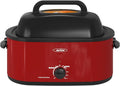 Sunvivi 30lb 26-Quart Roaster Oven, Electric Roaster Oven with Viewing Lid, Turkey Roaster with Unique Defrost/Warm Function, Large Roaster with Removable Pan & Rack, Stainless Steel, Red
