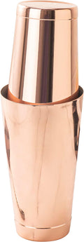 Restaurantware Bar Lux 16 Ounce Boston Shaker 1 Copper-Plated Cocktail Shaker - Weighted Bottom No Leak Stainless Steel Martini Drink Mixer Essential Bar Tool For Home Use Or Bartenders