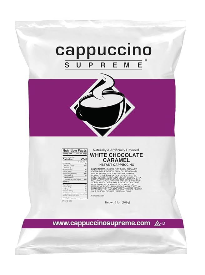Cappuccino Supreme White Chocolate Caramel Instant Cappuccino Mix 6 x 2 lbs