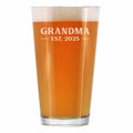 Grandma Est 2025 - New Grandmother Pint Glass Gift for First Time Grandparents - Bold 16 Oz Glasses