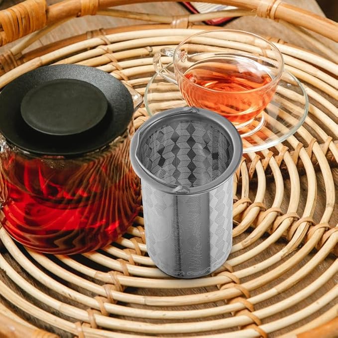 PRETYZOOM Stainless Steel Tea Infuser Mesh Strainer with Handle Replacement Tea Filter Basket for Loose Leaf Brewing in Teapots and Cups 3.54 Inch Compact Size