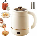 Multifunctional Portable Electric Cooking Mug, 900ml Big Electric Stew, Fast Boil Teapot, Fast Boil Teapot & 24H Keep-Warm, Prepare Herbal Tea, Porridge (White-Tea strainer)