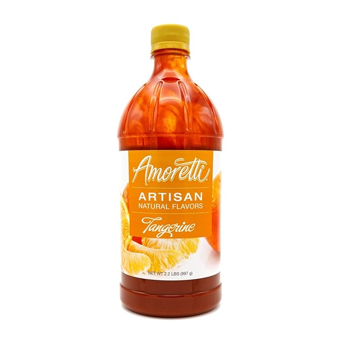 Amoretti - Natural Tangerine Artisan Flavor Paste, 2.2 lbs, Perfect For Ice Cream, Beverages, Cakes, and more, Preservative Free, Vegan, Gluten Free, No Artificial Sweeteners, Highly Concentrated