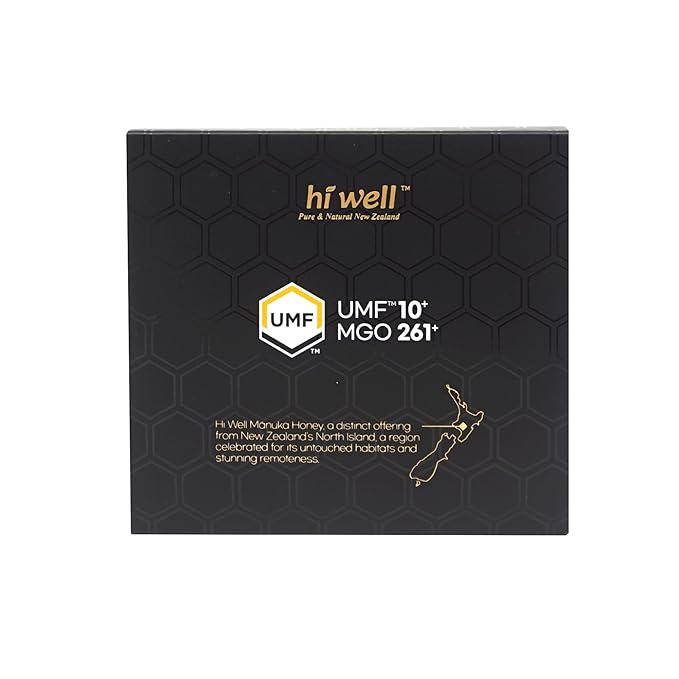 Hi Well Premium New Zealand 100% Manuka Honey | Monofloral Pure Raw Honey | UMF MGO Certified | Easy to take12g x 30 sticks | 12.6Oz(360g) (UMF 10+)