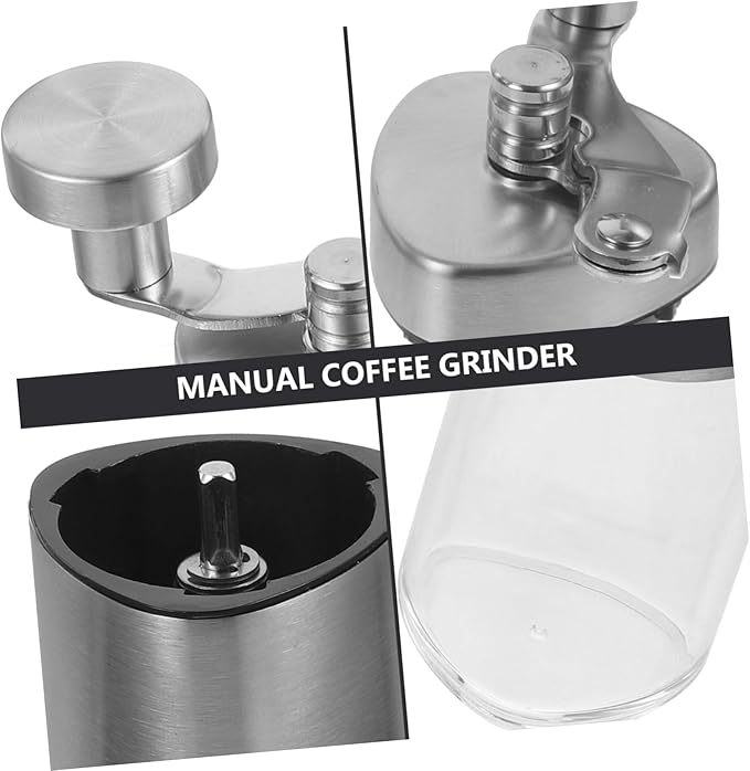 Manual Coffee Bean Grinder Stainless Crank Grinder Bean Pepper Mill for Home Office Travel Camping
