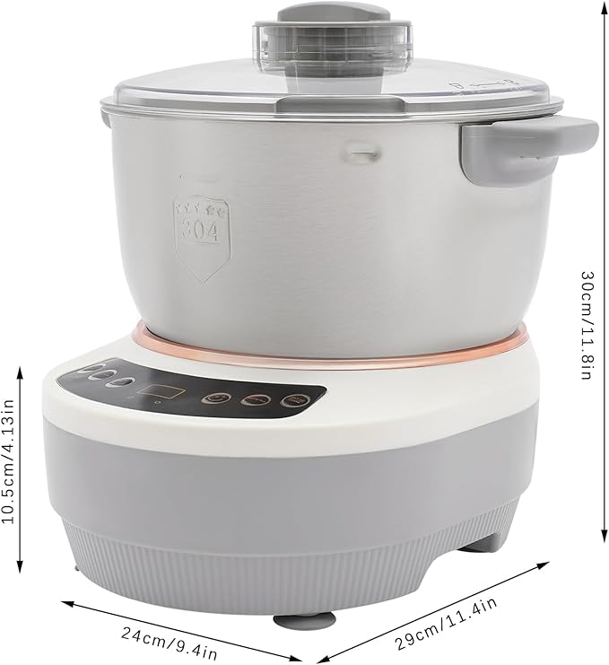 169oz Electric Dough Maker with Fermentation, 200W Dough Stand Mixer Machine with 140-170 RPM,Built-in Microcomputer Timer,Digital Screeny, Automatic Kneading Machine for Bakery (Silver)