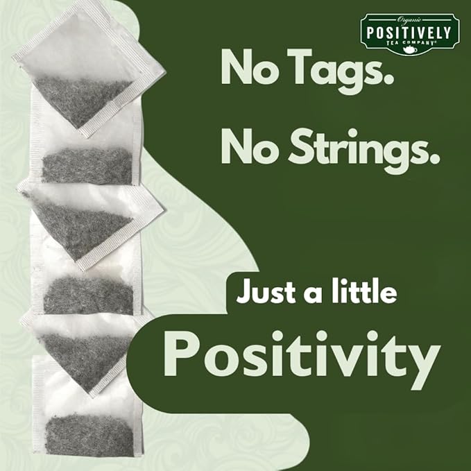 Organic Positively Tea Company, Mango Green Tea Bags, 100 Count, Eco-Friendly Tea Bags, Non-GMO