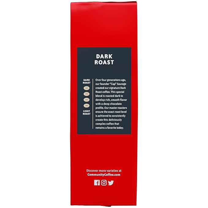 Community Coffee Dark Roast Ground Coffee, 16 oz Bag (Pack of 2)