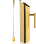 Generic Soluna HM Stainless Steel Chrome Gold Pitcher with Handle, PT-CR-4CU-GLD-2