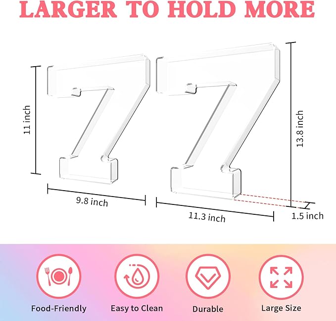 13.8" Acrylic Number Charcuterie Tray, Fillable Number Charcuterie Box for Food, Reusable Serving Cake Candy Dish Display Tray for Birthday Anniversary Party Decoration (Square Number 7)