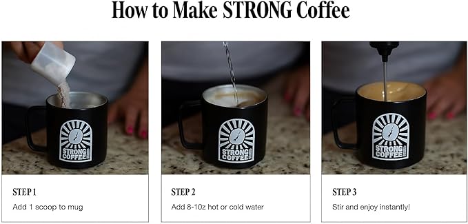 Strong Coffee Co. Instant Snickerdoodle Latte | Organic Coffee with 15g Collagen Protein | Lion’s Mane & L-Theanine | Nootropic Instant Coffee | 12 Servings