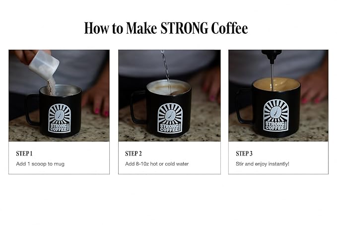 STRONG Coffee Co. Coffee Booster | 10g Collagen Coffee Protein with Nootropics & Adaptogens, NeuroFactor®, Ashwagandha, L-Theanine & Electrolytes for Focus & Balanced Energy | 15 Packets