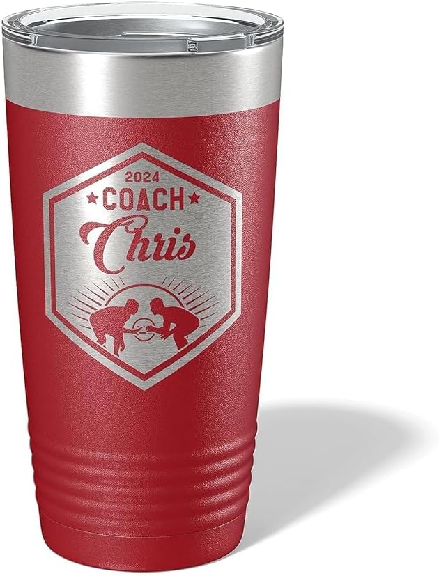 Wrestling Coach gifts, Tumbler, Coach tumbler, Wrestling gifts, Coach Beer glass, Coach gift, Wrestling Coach, Coach gifts, Wrestling Coach (Wrestling Hexagon, Maroon, 20oz Tumbler)