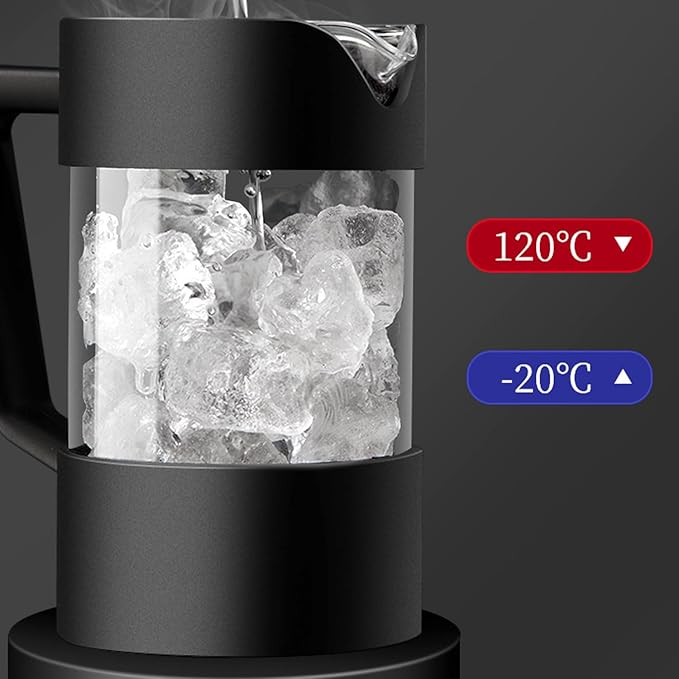 payanwin Hand Press French Press Moka Pot - 350ml Borosilicate Glass Coffee Maker, Portable Manual Espresso for Camping & Home Brewing
