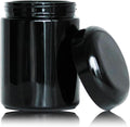 Black Glass Storage Container Jar 250ml Half Oz with UV Protection for Spice Coffee