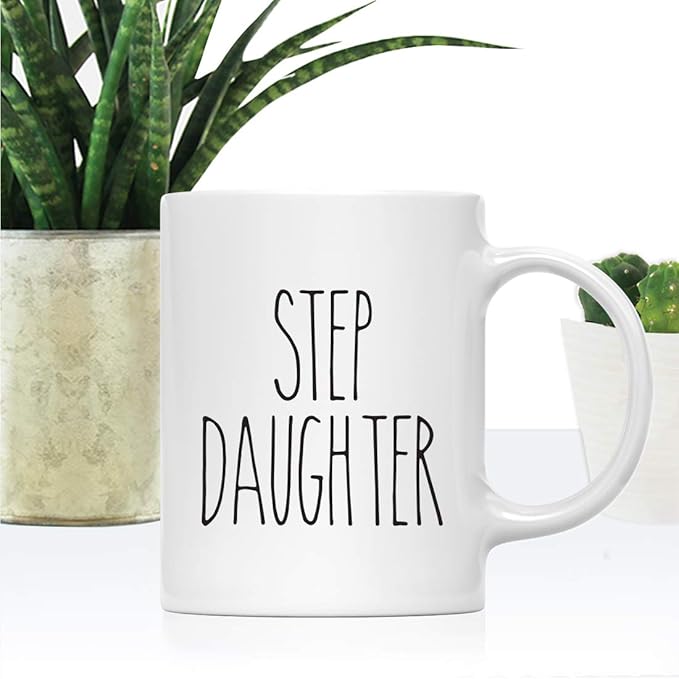 Andaz Press Simple Rustic Farmhouse Kitchen Decor 11oz. Ceramic Coffee Tea Mug Gift, Step Daughter, 1-Pack, Birthday Christmas Gift Ideas for Family, Friends