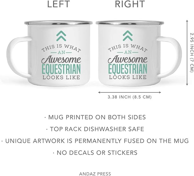 Andaz Press 11oz. Stainless Steel Campfire Coffee Mug Gift, This is What an Awesome Equestrian Looks Like, 1-Pack, Birthday Gift Ideas Coworker Him Her, Includes Gift Box