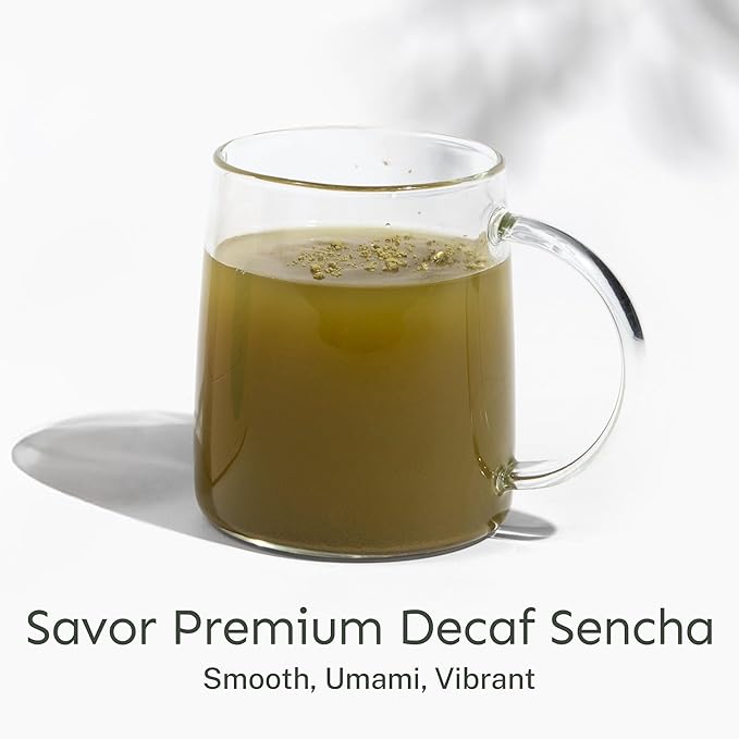 Yu Tea Decaf Organic Sencha Green Tea Powder, 30 Instant Packets | Rich in Antioxidants, EGCG, & L-Theanine | Pure Japanese First Harvest Leaf | Caffeine-Free & Unsweetened | Single Serve Sticks