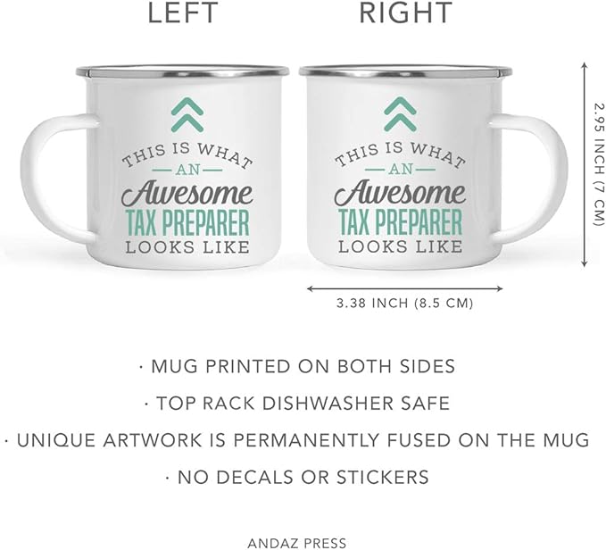 Andaz Press 11oz. Stainless Steel Campfire Coffee Mug Gift, This is What an Awesome Tax Preparer Looks Like, 1-Pack, Birthday Gift Ideas Coworker Him Her, Includes Gift Box