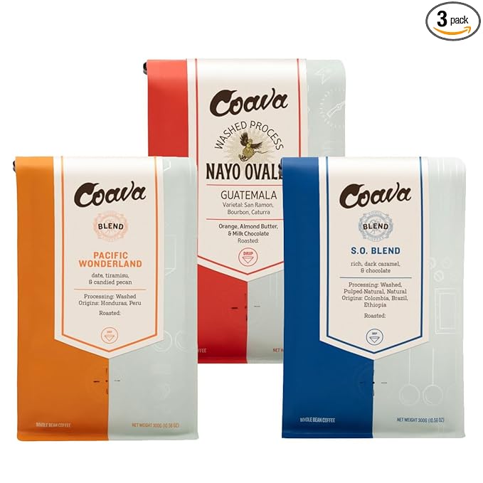 Bean Box Sampler - Roasted by Coava Roasters, 3-Pack, Freshly Ground Coffee, Gourmet Coffee