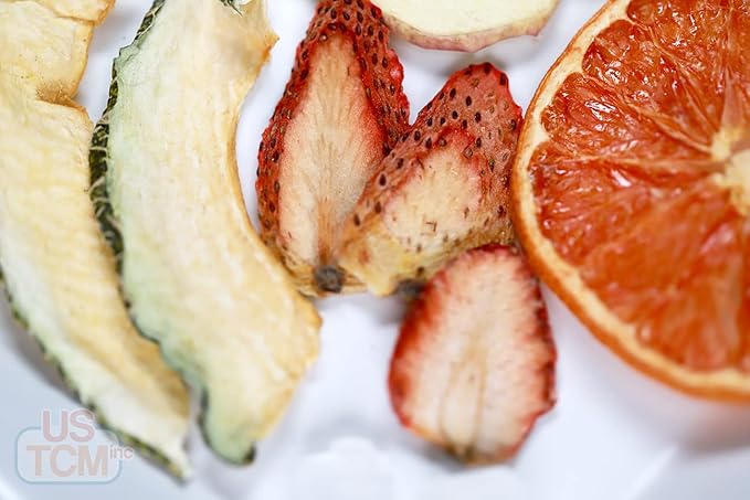 USTCM JoyFull Mixed Fruit Infusions Fruit Tea Single Pack All Natural Dried Fruits Mixed Flavors Make Perfect Tea! 15g (Strawberry, Apple, Melon, Grapefruit, Pack of 3)