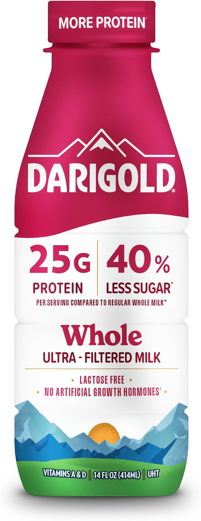 Darigold FIT High Protein Whole Ultra-Filtered Milk - Lactose Free, 25g Protein, 40% Less Sugar - 14oz Bottles, 12 Pack (Whole Milk)