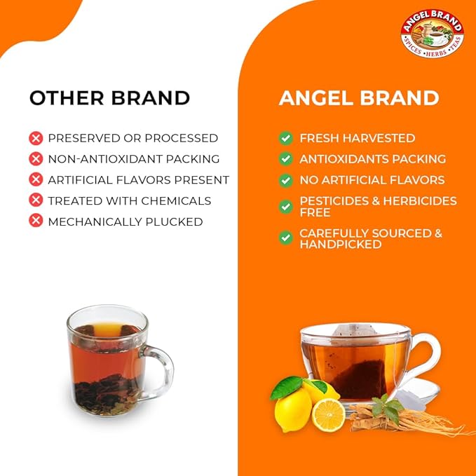 Angel Brand Green Tea with Ginseng Tea Bags, 25 Bags per Box, Pack of 3, Traditional Green Tea Blend with Ginseng Root, Smooth Balanced Flavor