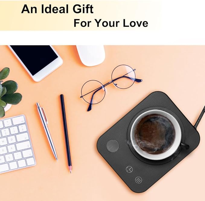 Lesipee Coffee Mug Warmer, Electric Coffee Warmer with Auto Shut Off for Office Desk, Candle Warmer with 3 Temperature, Beverage Warmer for Cocoa, Birthday Gifts