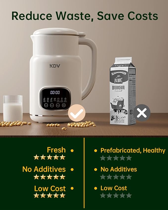 KDV 8 in 1 Nut Milk Maker Machine,32oz Automatic Soy Milk Maker Blender for Almond, Oat, Coconut, Plant-Based & Non-Dairy Milks/Beverages with Delay Start/Boil Water/Keep Warm