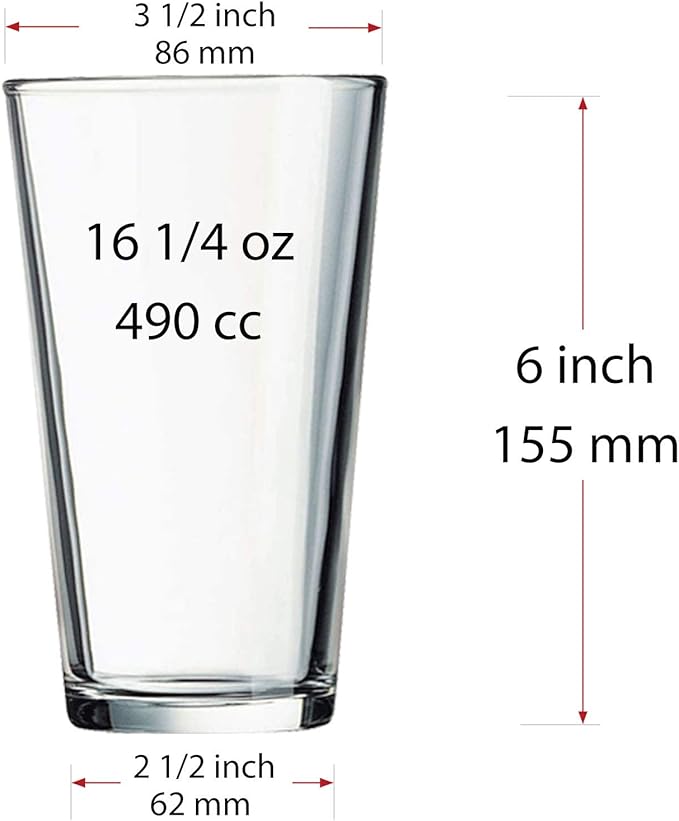 Set of 12 - Drinking Glasses 16 oz Highball Glasses Water Glass Cups Pint Glass Beer Glass Tumblers Bar Glass Design for Home and Kitchen