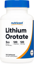 Nutricost Lithium Orotate 5mg, 120 Capsules - Veggie Caps, Non-GMO, Gluten Free