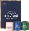 Ollie & Vince Bamboo Toilet Paper | Sustainable, Eco-Friendly, Plastic-Free & Tree-Free, Organic | 12 Rolls, 3-Ply, Soft, Strong & Septic Safe, Unscented | Premium Bathroom Tissue