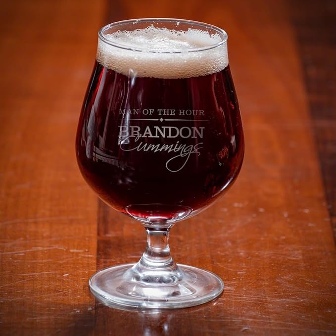 HomeWetBar Classic Monogrammed Snifter Beer Glass (Personalized Product) (Set of 4)