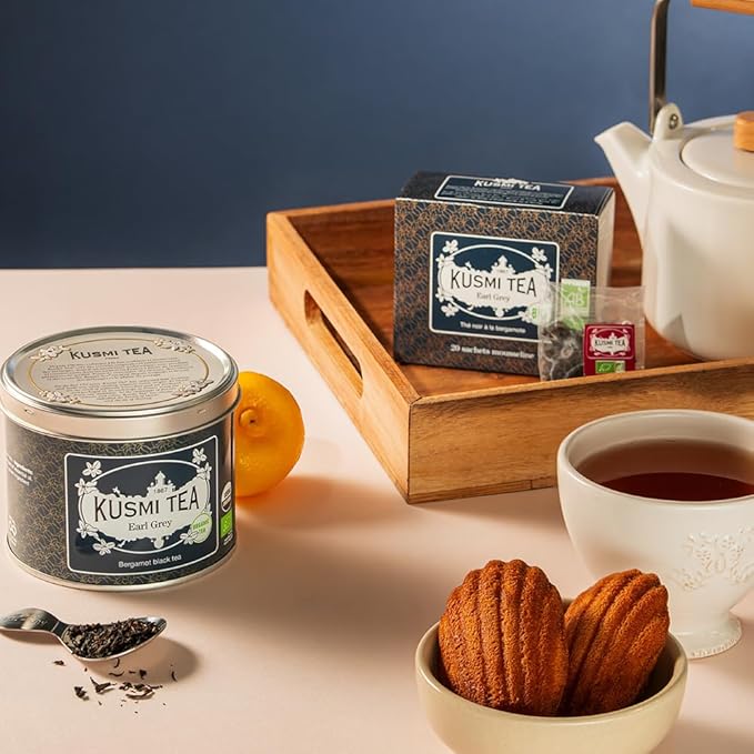Kusmi Tea - Pack of 2 Boxes of Tea Bags - Earl Grey - Organic Earl Grey Black Tea - Flavored with Italian Bergamot Essential Oil - Strong, Robust, Caffeinated Tea - 2x20 Tea Bags
