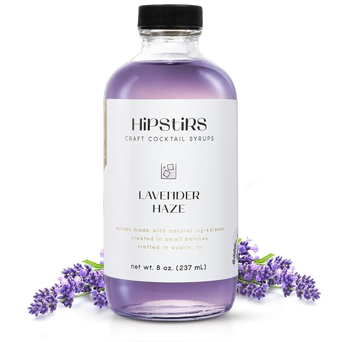 HipStirs Lavender Haze Syrup - Real Ingredients are in our Luxurious Lavender Syrup for Drinks - Using Natural Flavoring to keep your Cocktails Non-GMO, Gluten Free & Vegan (8 oz)