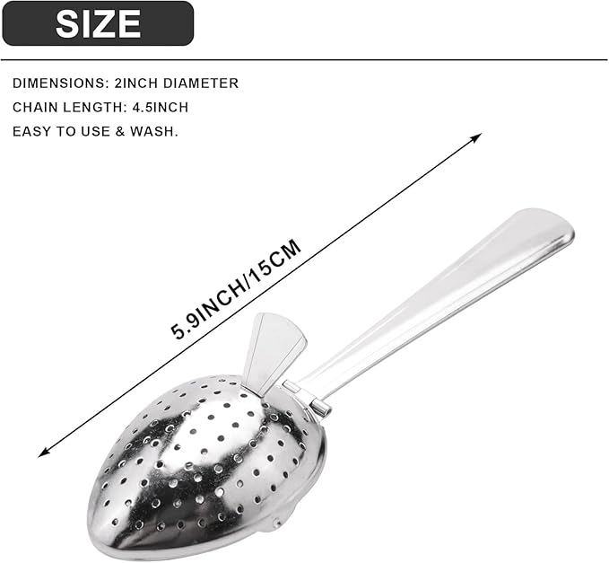 1pc Silver Stainless Steel Tea Infuser Strainer Spoon Loose Leaf Filter Herbs Spice NEW!Tea Strainers and Filters About 15cm in length
