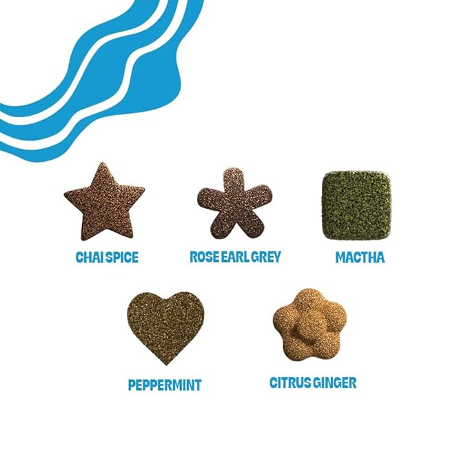 Tea Drops Holiday Sampler Box 25 Count | Organic Dissolvable Loose Leaf Tea | Iced or Hot | Microplastic-Free | Naturally Sweetened Organic Chai, Rose Earl Grey, Citrus Ginger, Peppermint, Matcha | 25 Servings - 5 Per Flavor