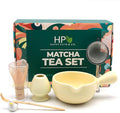 HAPPY PATH & CO Matcha Whisk Set – 6 Pcs Matcha Tea Set Includes Bamboo Whisk(Chasen) & Holder,Bowl with Spout,Sifter,Scoop & Stand | Matcha Making Kit - Perfect for Matcha Lovers(Sunny Duckling)