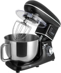 6.5Qt Stand Mixer, 1350W Electric Household Stand Kitchen Mixer With Lcd Timer Display, 6-Speed Dough Maker With Whisk Beater & Hook, For Baking Bread Cake Cream, Compact For Small Kitchen (black)