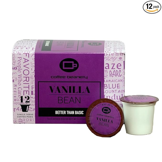 Vanilla Bean Coffee Pods by Coffee Beanery | 12ct Medium Roast Arbica Coffee