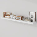 55 Inch Floating Shelves, 9.3" Deep Floating Shelf Wall Mounted, 56" Wall Shelves, Rustic Deep Bookshelf, Large Display Shelves & Storage Shelves for Bedroom, Living Room, White, Set of 1
