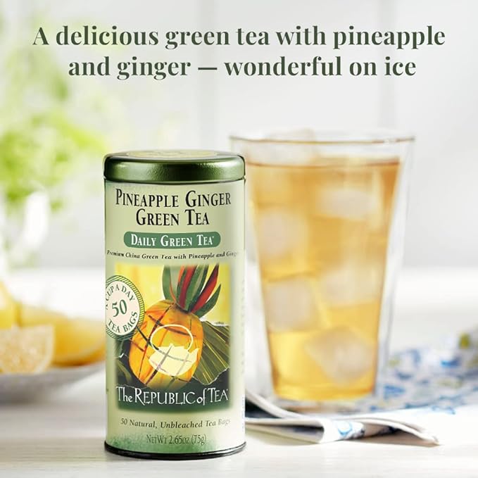 The Republic of Tea – Pineapple Ginger Daily Green Tea, 250 Tea Bags
