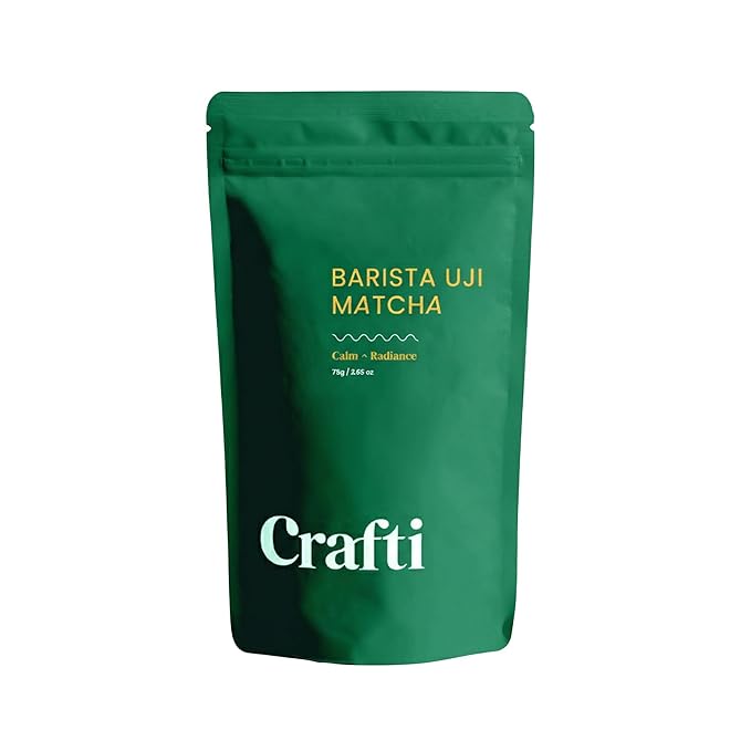 Crafti Barista Premium Culinary Grade Uji Matcha - Authentic Japanese Matcha Green Tea Powder from Kyoto, Japan for Matcha Lattes (75g / 2.65oz)