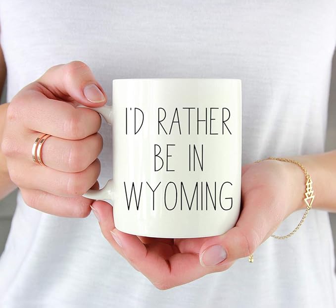 Andaz Press U.S. State 11oz. Coffee Mug Gift, I'd Rather Be in Wyoming, 1-Pack, Long Distance College Going Away Study Abroad Birthday Christmas Gifts