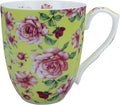 14oz Bone China Coffee Mugs for Women Floral Coffee Mug Tea Cups Novetly Coffee Cups Gift for Women Mom Friends (Sunny yellow rose)