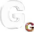 13.8" Extra Large Acrylic Letter Charcuterie Board Box, Reusable Fillable Letter Cake Candy Dish Display Serving Tray for Birthday Anniversary Party Decoration (G)