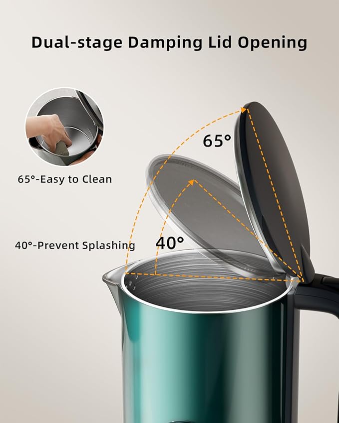 Electric Kettle temperature control 1.7-liter stainless steel kettle,Five Temperature Control Modes,Two-hour heat retention,Green