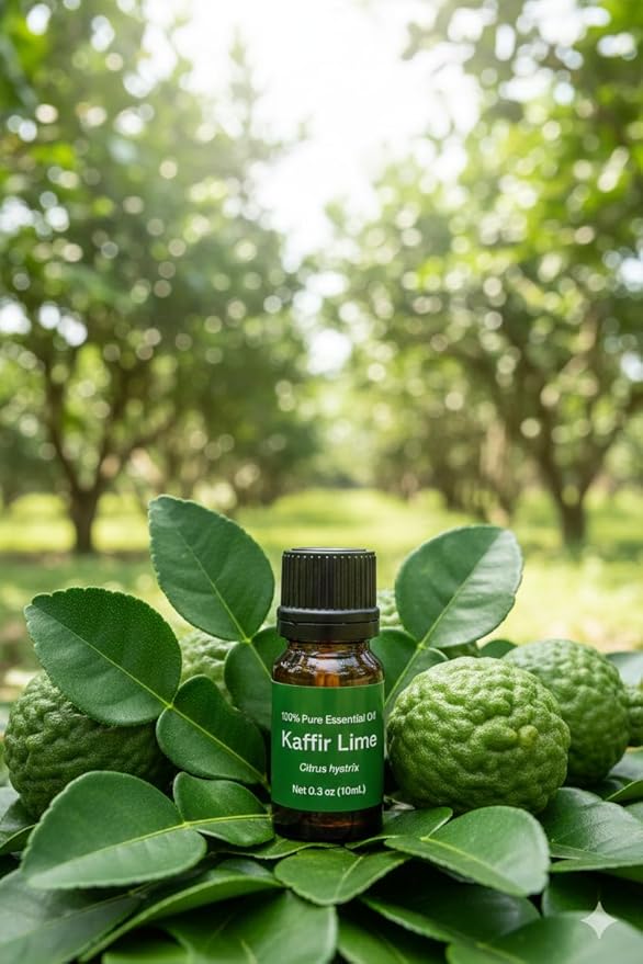 USA Kaffir Lime Leaf Essential Oil – 100% Pure & Natural Citrus Leaf Oil for Diffusers, Home Fragrance & Crafts (1.0Fl oz (30ml))
